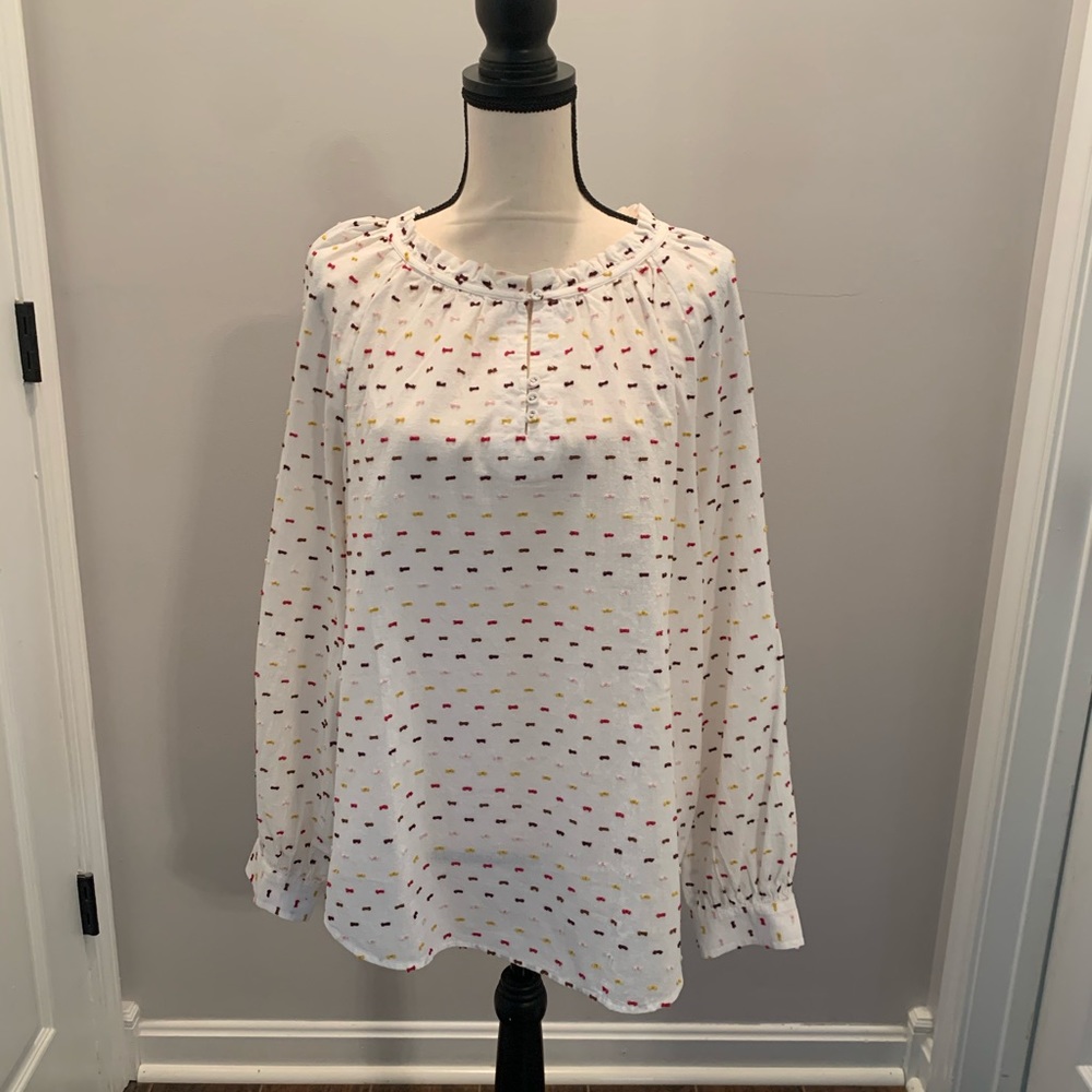 NWT St John’s Bay Cotton Tunic Blouse Sz L